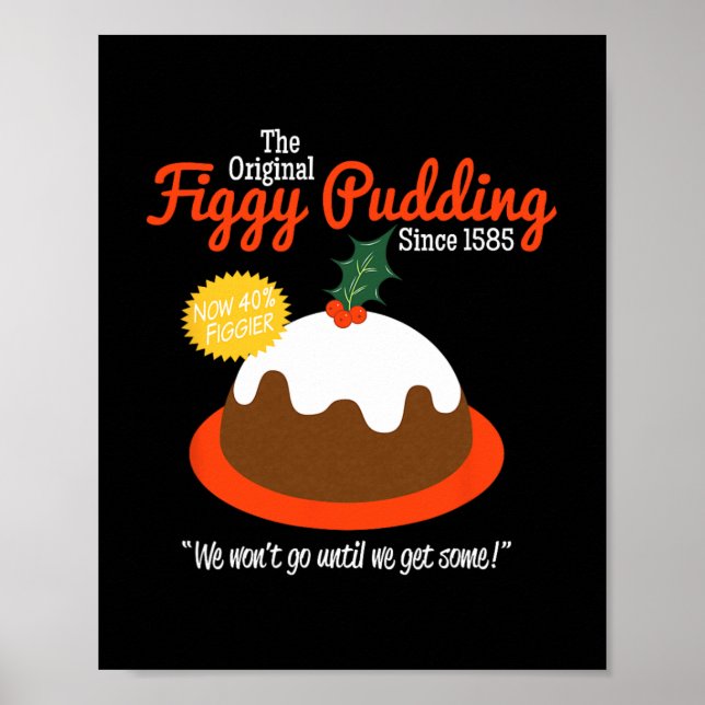 Figgy Pudding Retro T Christmas Poster (Vorne)