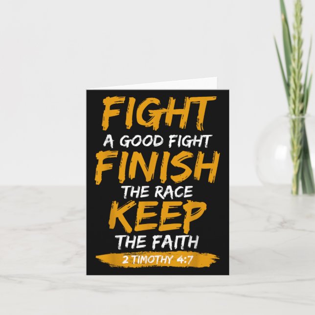 Fight A Good Fight 2 Timothy 4_7 Christian Faith  Karte (Vorderseite)