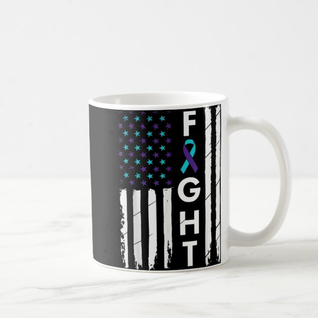 Fight American Flag Ribbon Suicide Prevention Awar Kaffeetasse (Rechts)