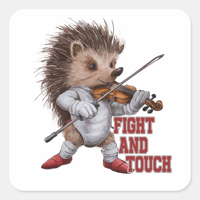 fight and touch quadratischer aufkleber (Vorderseite)