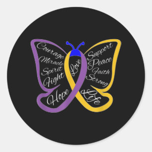 Fight Bladder Cancer Awareness Butterfly Runder Aufkleber