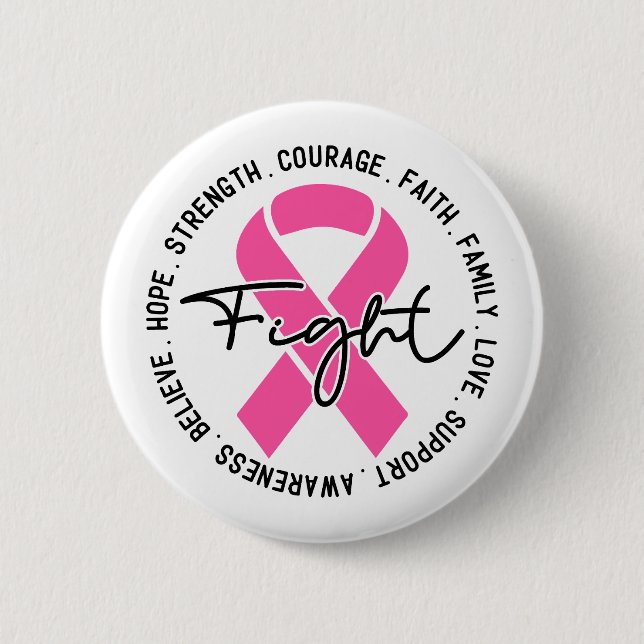 Fight Breast Cancer Awareness Button (Vorderseite)