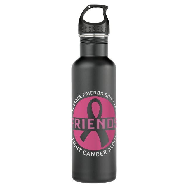 Fight Cancer Alone Friends Matching Breast Cancer Edelstahlflasche (Vorderseite)