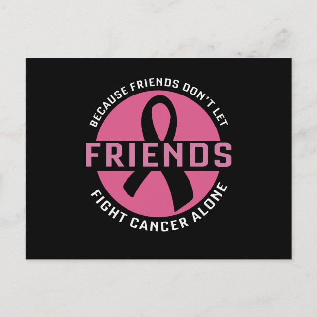 Fight Cancer Alone Friends Matching Breast Cancer Postkarte (Vorderseite)