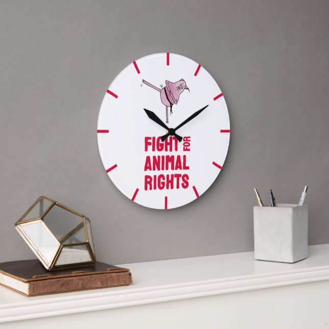 Fight for Animal Rights Große Wanduhr (Büro)