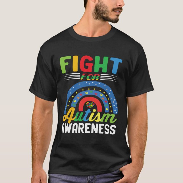 Fight For Autism Awareness Kindness Be Different Q T-Shirt (Vorderseite)