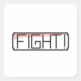 "Fight" Gamers Nostalgia Quadratischer Aufkleber