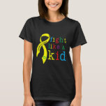 Fight Like Kid Childhood Cancer Awareness Retro Go T-Shirt<br><div class="desc">Fight Like Kid Childhood Cancer Awareness Retro Gold Ribbon</div>