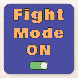Fight Mode On Rechteckiger Pappuntersetzer