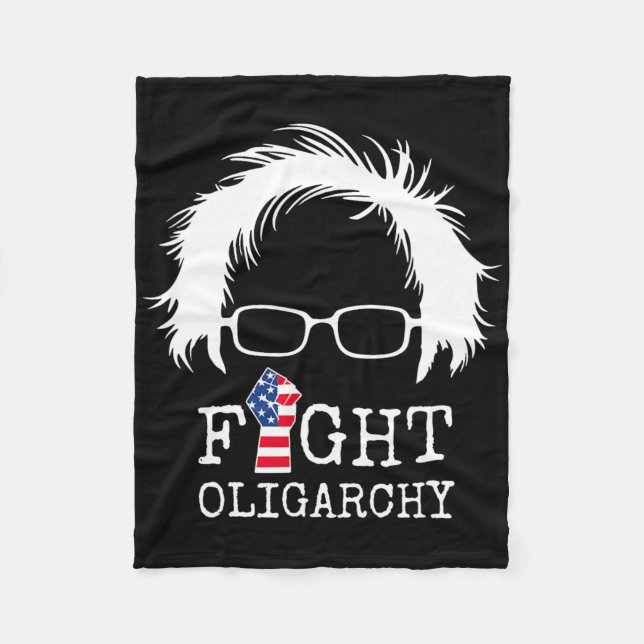 Fight Oligarchy Sanders And Aoc Freedom Us Anti Tr Fleecedecke (Vorderseite)