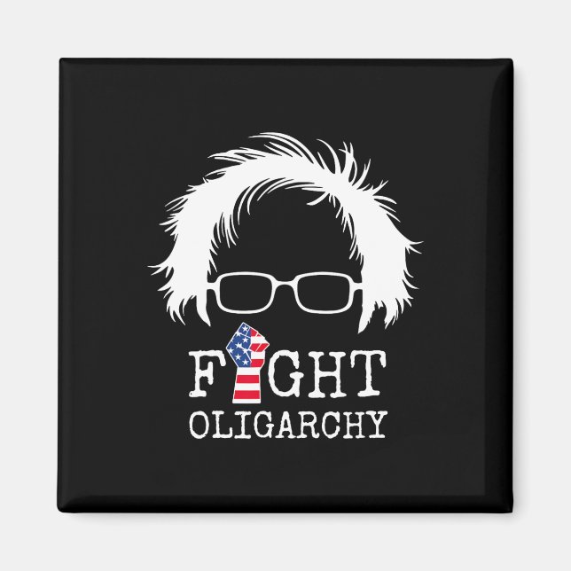 Fight Oligarchy Sanders And Aoc Freedom Us Anti Tr Magnet (Vorne)