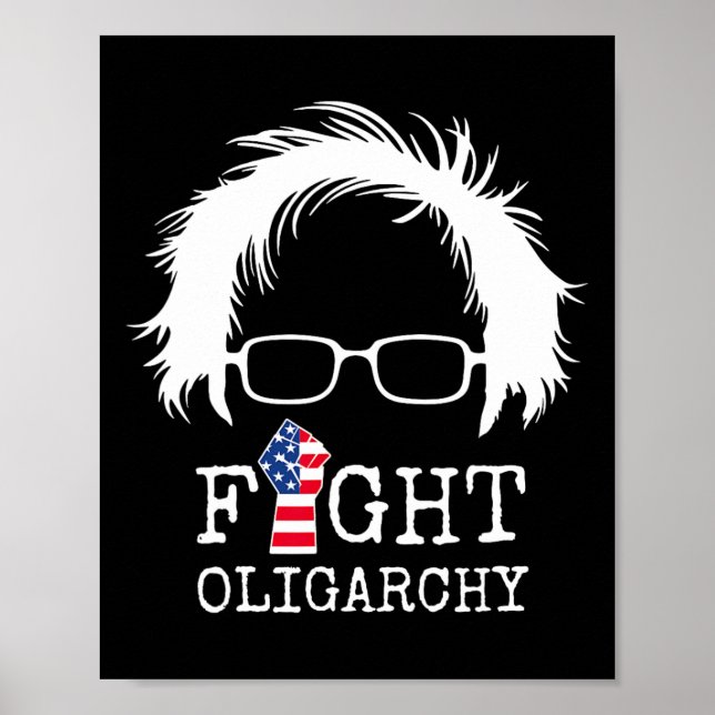 Fight Oligarchy Sanders And Aoc Freedom Us Anti Tr Poster (Vorne)