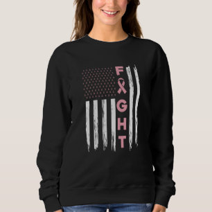 Fight Pink American Flag Breast Cancer Awareness Sweatshirt