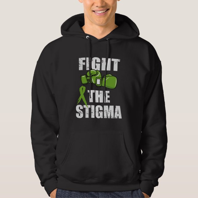 Fight The Stigma Mental Health Awareness  Green Gl Hoodie (Vorderseite)