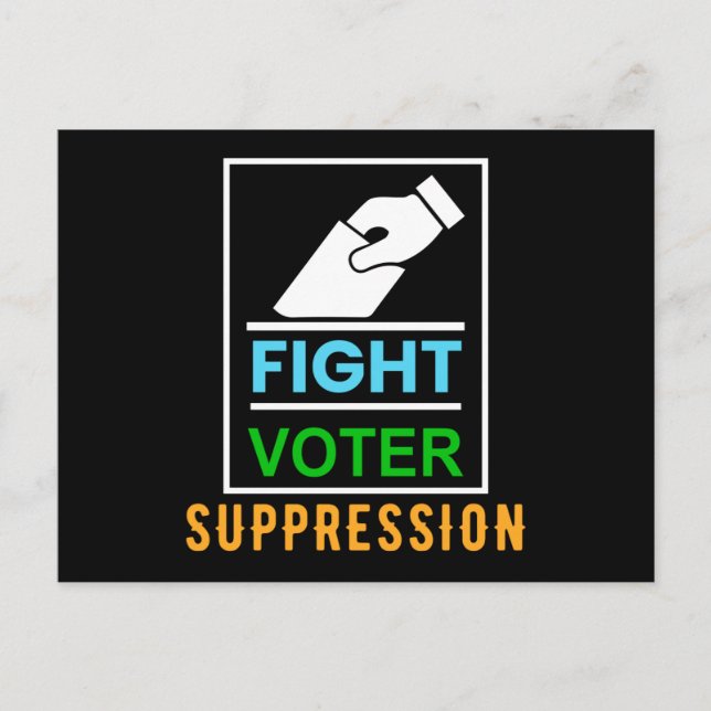 Fight Voter Suppression - Election Design Postkarte (Vorderseite)