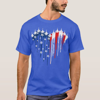 Fighter Jet Airplane American Flag Herbst 4th of J T-Shirt