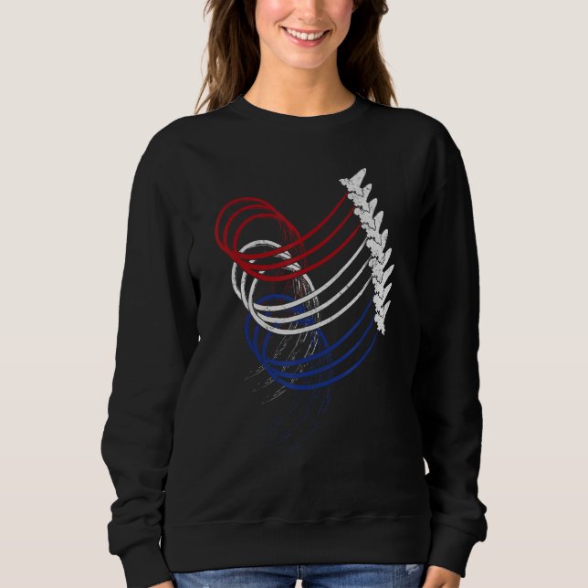 Fighter Jet Airplane American USA Patriotic 4th Of Sweatshirt (Vorderseite)