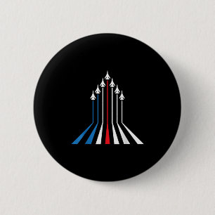 Fighter Jet Flugzeug USA Flag 4. Juli Patrioti Button