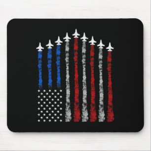 Fighter Jet Flugzeug USA Flag 4. Juli Patrioti Mousepad