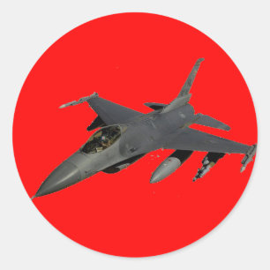 FIGHTER JET RUNDER AUFKLEBER