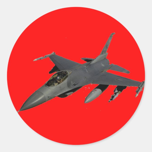 FIGHTER JET RUNDER AUFKLEBER (Vorderseite)