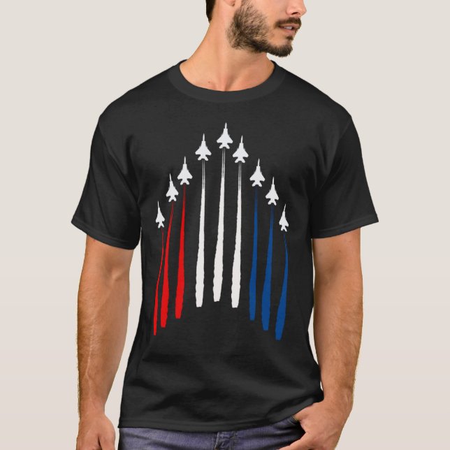 Fighter Jet USA Flag Airplane F 18 4th Of July T-Shirt (Vorderseite)