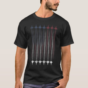 Fighter Jets Contrail American Flag Patriotic 4. T-Shirt