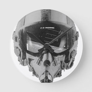 Fighter Pilot Helmet and Altimeter Runde Wanduhr