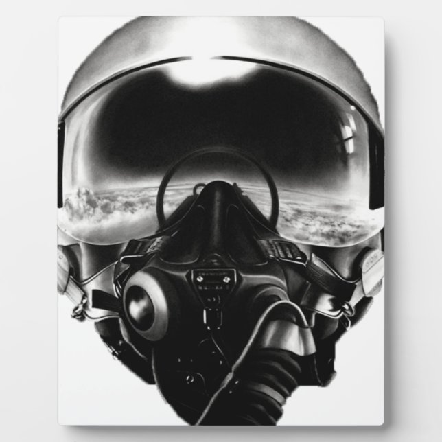 Fighter Pilot Helmet Fotoplatte (Vorderseite)