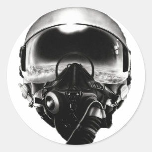 Fighter Pilot Helmet Runder Aufkleber