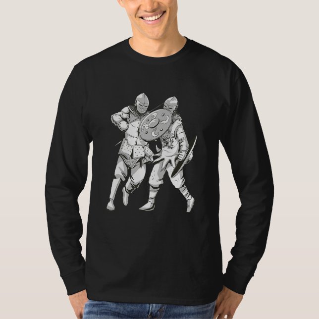 Fighting Knights - Medieval Crusader Renaissance F T-Shirt (Vorderseite)