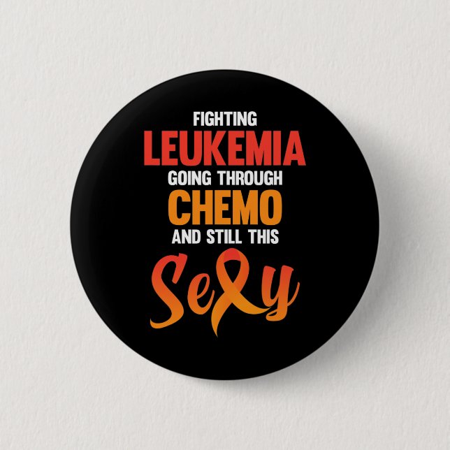 Fighting Leukemia Awareness Orange Ribbon Support Button (Vorderseite)