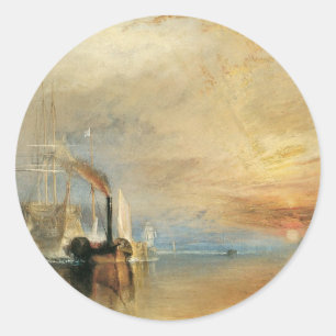 Fighting Temeraire von Joseph Turner, Maritime Art Runder Aufkleber