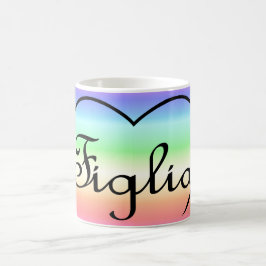 Figlia Daughter Italienisches Regenbogenherz Kaffeetasse