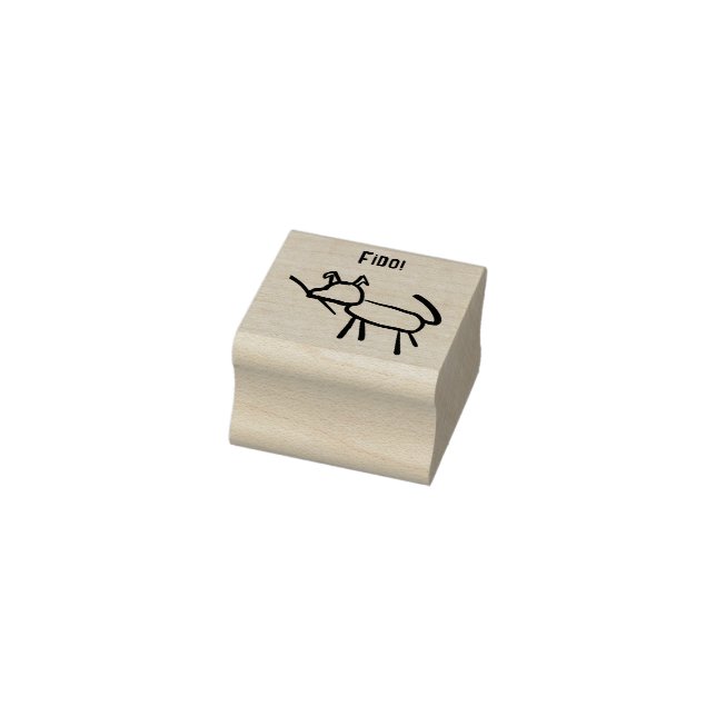 Figo, Strichmännchen Hund mit Namen Gummistempel (Stempel)