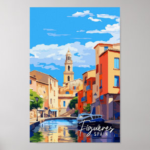 Figueres Spain Vintage Illustration Poster