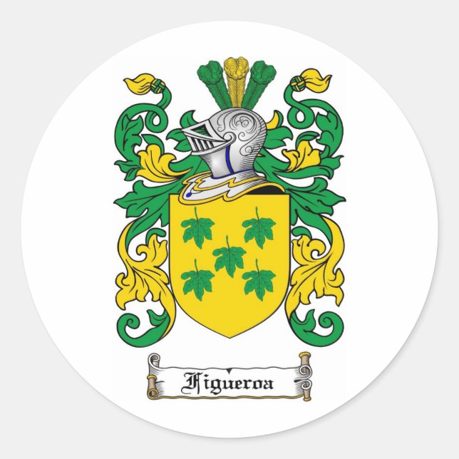 FIGUEROA-FAMILIENWAPPEN - FIGUEROA-WappenCOAT Runder Aufkleber (Vorderseite)