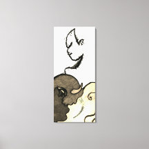 Figurative Native American und Buffalo