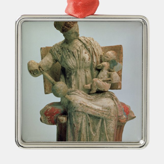 Figürchen der Aphrodite spielend mit Eros Silbernes Ornament (Vorne)