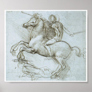 Figure on Horseback, Leonardo Da Vinci Poster