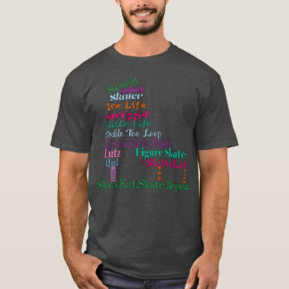 Figure Skate Words Digital Design T-Shirt
