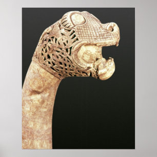 Figurehead of a Viking Longship, gefunden in Osebe Poster