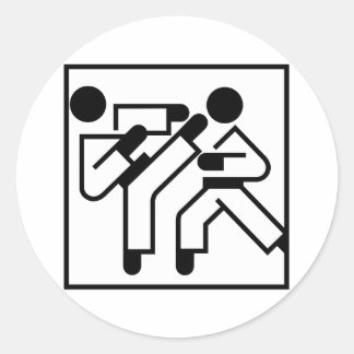 Figuren der Kampfkünste Runder Aufkleber