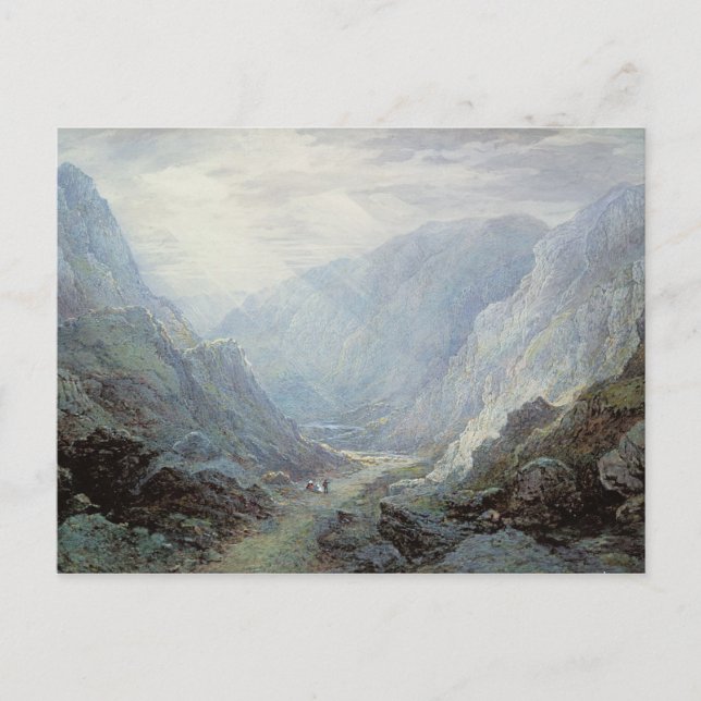 Figuren, die sich auf dem Weg durch eine felsige G Postkarte (Vorderseite)