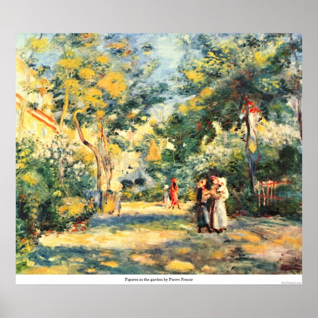 Figuren im Garten von Pierre Renoir Poster (Vorne)