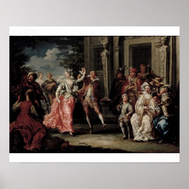 Figures Dancing Outside a Palace (Paar mit 59640) Poster (Vorne)