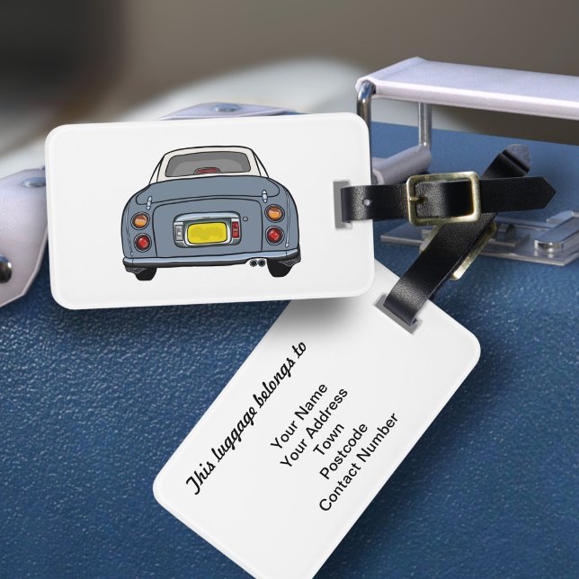 Figures Lapis Gray Figaro Auto Gepäck Tag Gepäckanhänger (Fun lapis figgy luggage tag for your road trip adventures. Just add your address details)