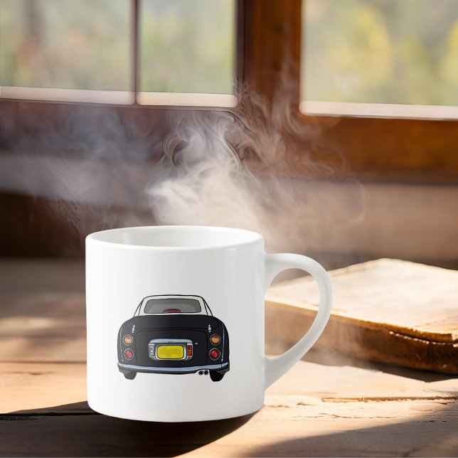 Figures Name Black Figaro Car Espresso Cup Espressotasse (How do you like your coffee in a morning? I like mine with a fig. Customise with your name)