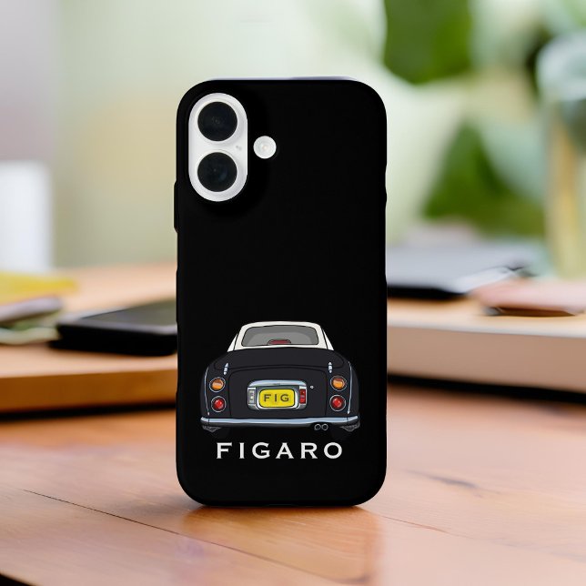 Figures Name Niedlich Black Figaro Car Monogram Case-Mate iPhone Hülle (Cute black figaro phone case with space for your name or initials)