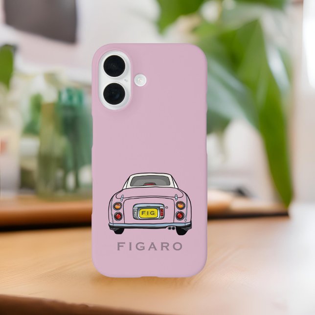 Figures Name Pink Figaro Car Monogram Case-Mate iPhone Hülle (Cute pink figaro phone case with space for your name or initials)